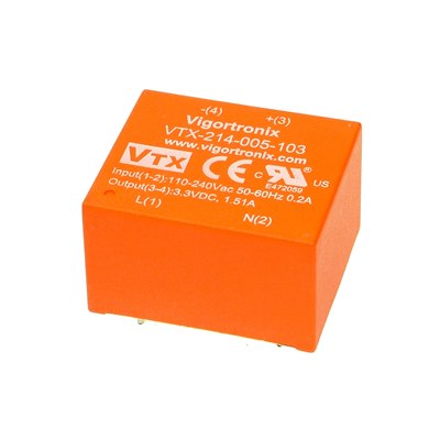 3.3V 5 Watt AC-DC Converter ﻿VTX-214-005-103