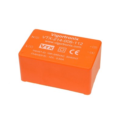 5V 6 Watt AC-DC Converter ﻿VTX-214-006-105