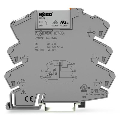 WAGO Relay Module; 24V AC/DC; 1xCO; 6A