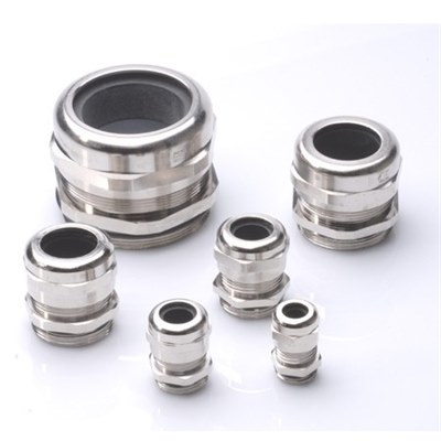 M12 IP68 Nickel Plated Brass Cable Gland & Locknut. Pk x 5