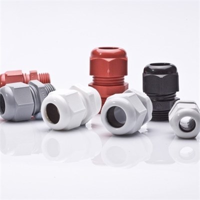 M12 IP68 Grey Nylon Cable Gland & Locknut - Pack 10