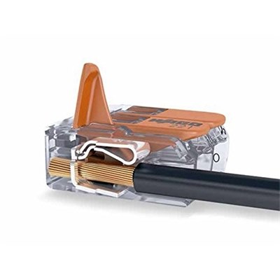 221-412 2 Way WAGOTransparent Housing, Orange LeverBox 100