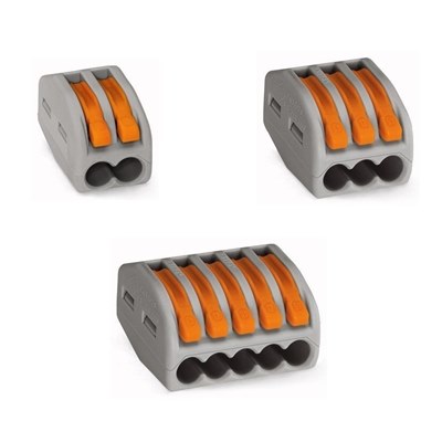 WAGO 2 Wire Spring Connector 300V 32A Grey/Orange